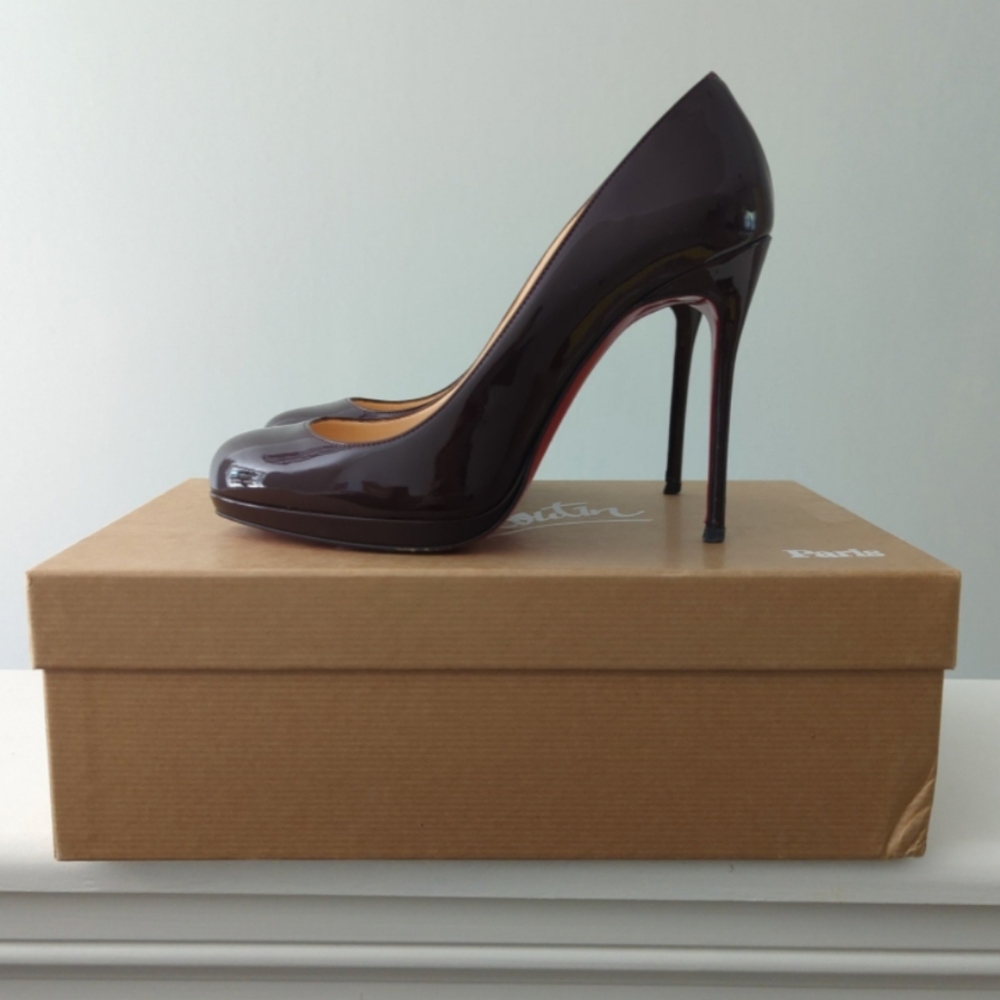 Christian Louboutin Filo 120 high heel red bottom purple plum - Picture 5 of 8
